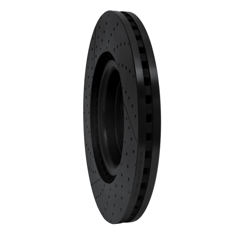 Mercedes-Benz GL63 AMG Brake Rotor (1) - Front - R1 Concepts - Drilled & Slotted - Black - `12-`19